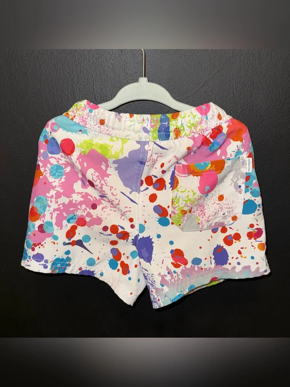 Maagic Kids' Multicolor Paint-Splash Swim Trunks - White Base